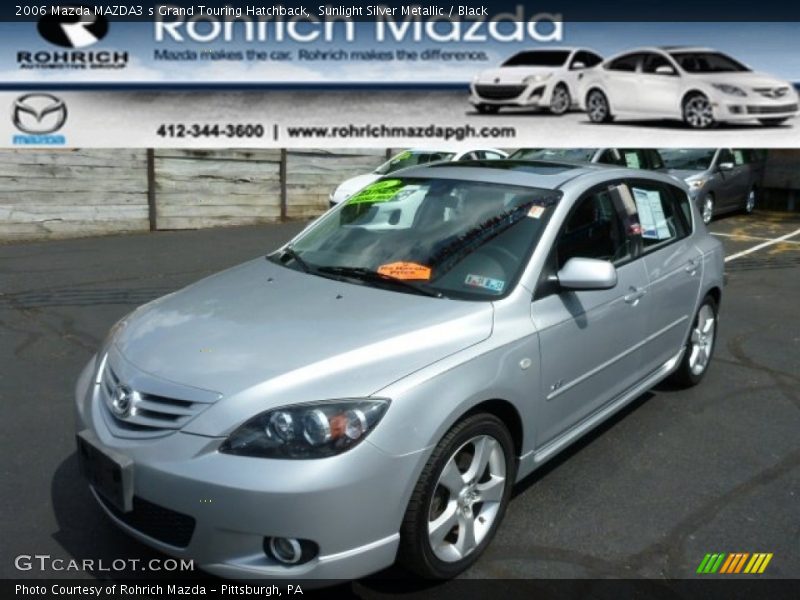 Sunlight Silver Metallic / Black 2006 Mazda MAZDA3 s Grand Touring Hatchback