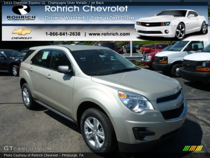 Champagne Silver Metallic / Jet Black 2013 Chevrolet Equinox LS