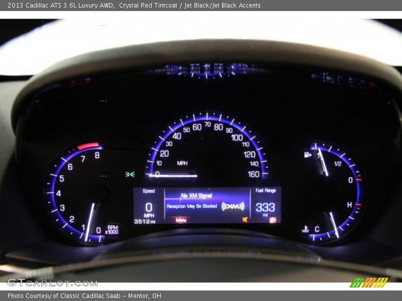Crystal Red Tintcoat / Jet Black/Jet Black Accents 2013 Cadillac ATS 3.6L Luxury AWD