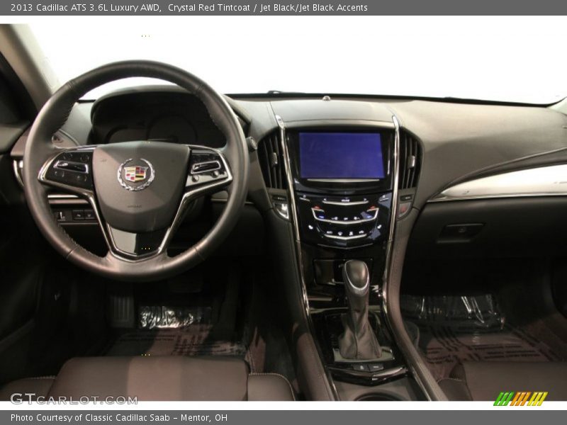 Crystal Red Tintcoat / Jet Black/Jet Black Accents 2013 Cadillac ATS 3.6L Luxury AWD