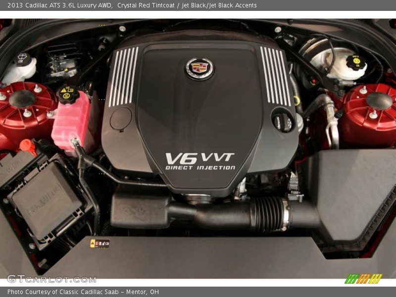 Crystal Red Tintcoat / Jet Black/Jet Black Accents 2013 Cadillac ATS 3.6L Luxury AWD