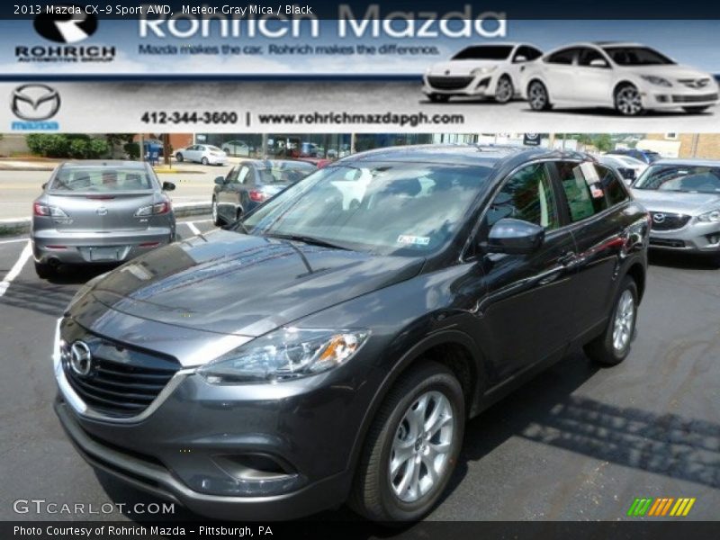 Meteor Gray Mica / Black 2013 Mazda CX-9 Sport AWD