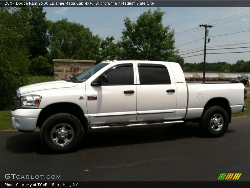Bright White / Medium Slate Gray 2007 Dodge Ram 2500 Laramie Mega Cab 4x4