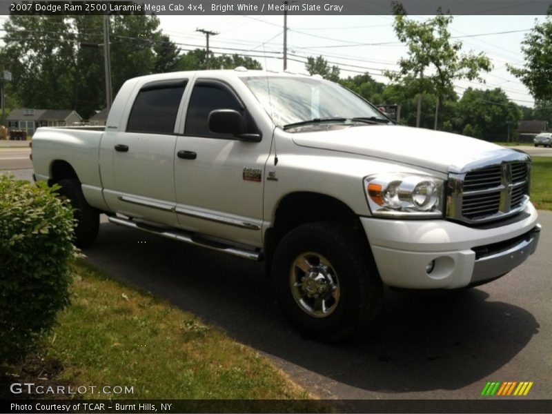 Bright White / Medium Slate Gray 2007 Dodge Ram 2500 Laramie Mega Cab 4x4