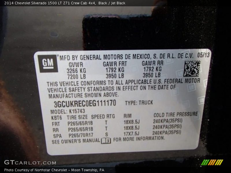 Black / Jet Black 2014 Chevrolet Silverado 1500 LT Z71 Crew Cab 4x4
