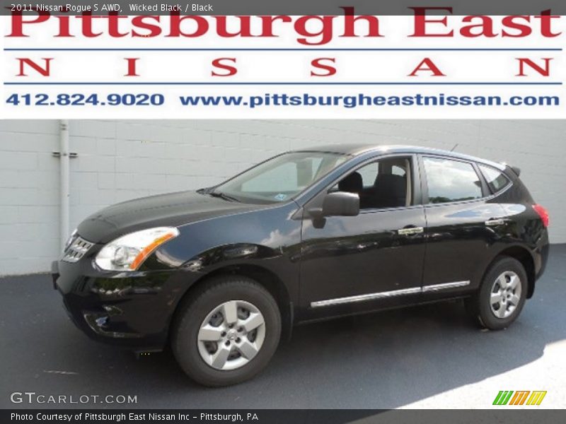 Wicked Black / Black 2011 Nissan Rogue S AWD
