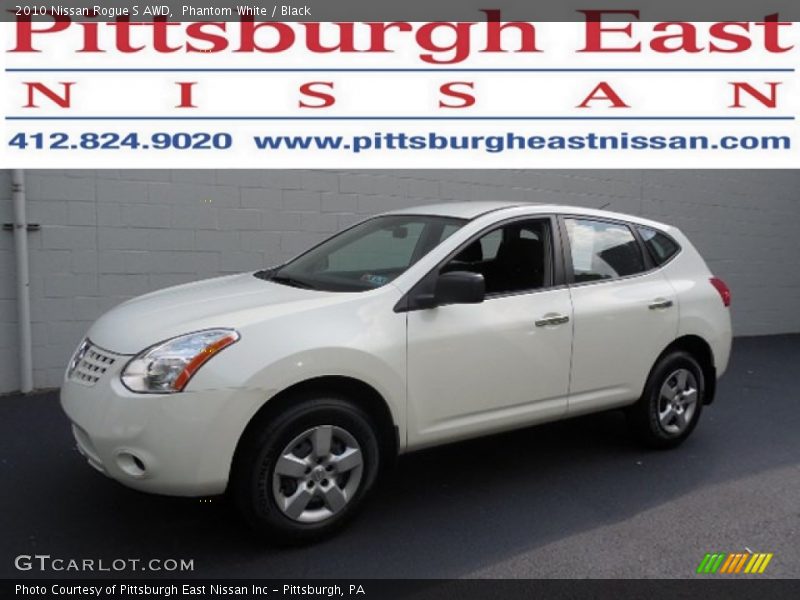 Phantom White / Black 2010 Nissan Rogue S AWD