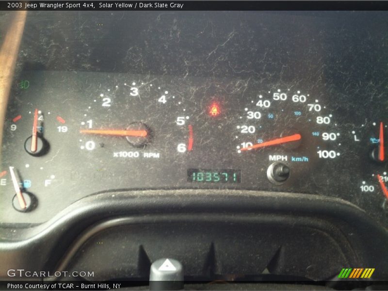 Solar Yellow / Dark Slate Gray 2003 Jeep Wrangler Sport 4x4
