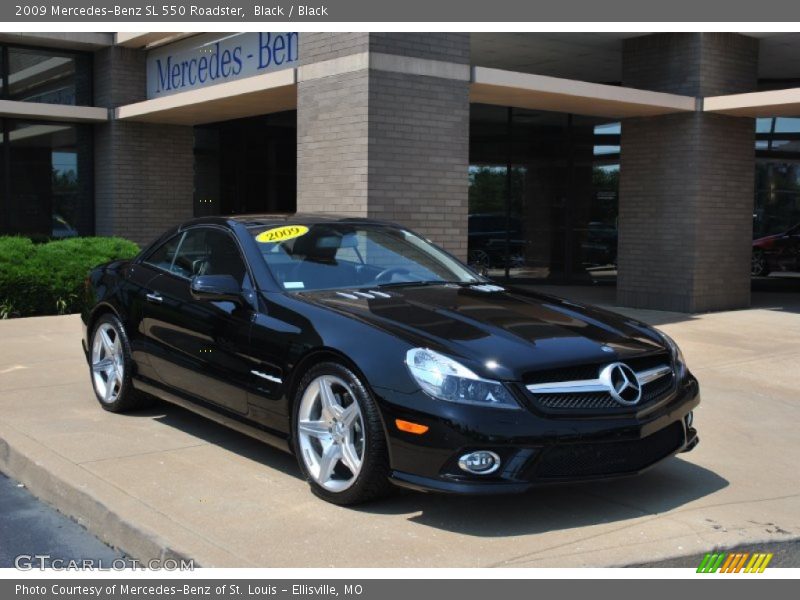 Black / Black 2009 Mercedes-Benz SL 550 Roadster