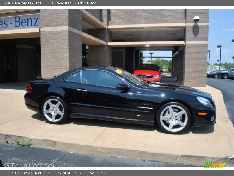 Black / Black 2009 Mercedes-Benz SL 550 Roadster