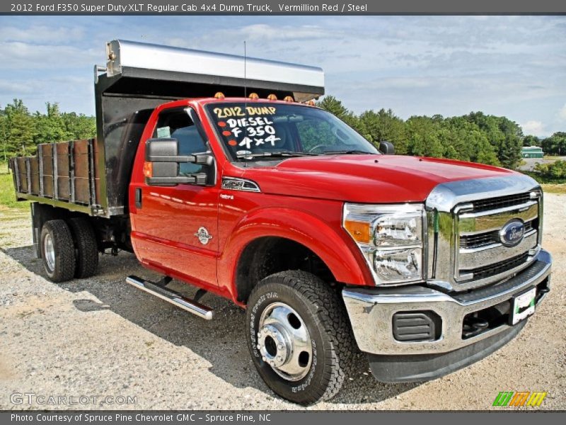 Vermillion Red / Steel 2012 Ford F350 Super Duty XLT Regular Cab 4x4 Dump Truck