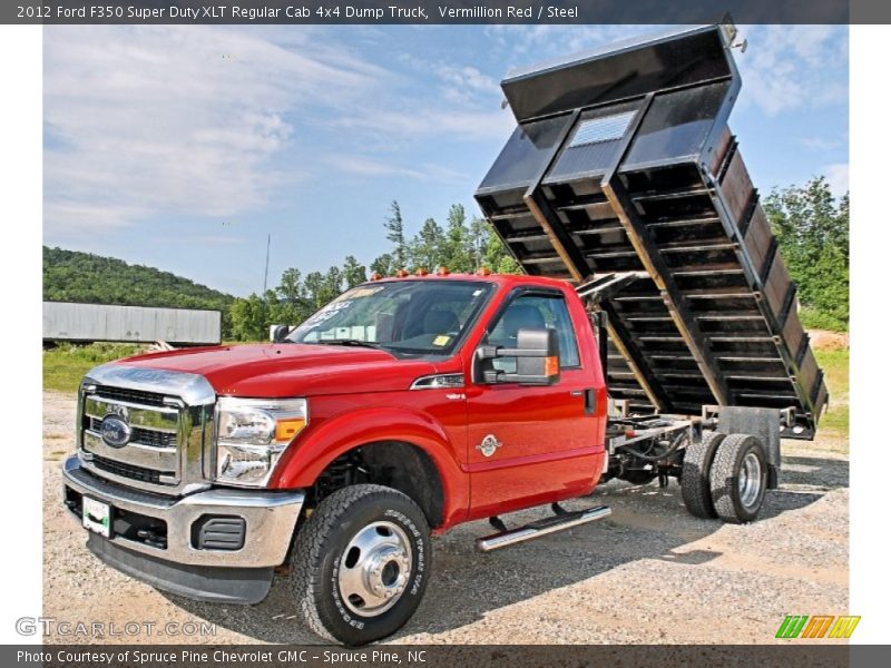 Vermillion Red / Steel 2012 Ford F350 Super Duty XLT Regular Cab 4x4 Dump Truck
