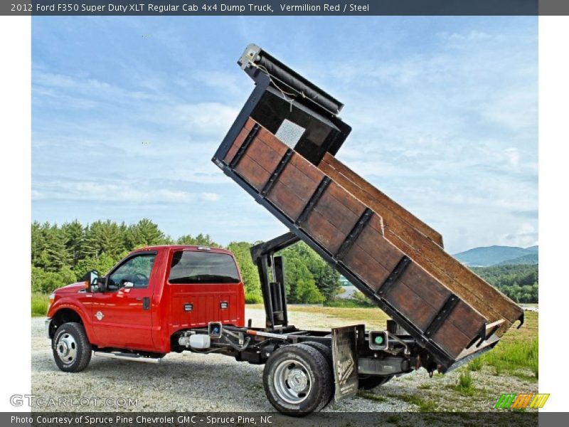 Vermillion Red / Steel 2012 Ford F350 Super Duty XLT Regular Cab 4x4 Dump Truck