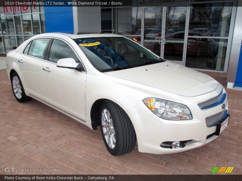 White Diamond Tricoat / Ebony 2010 Chevrolet Malibu LTZ Sedan