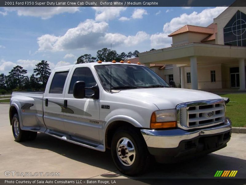 Oxford White / Medium Graphite 2001 Ford F350 Super Duty Lariat Crew Cab Dually
