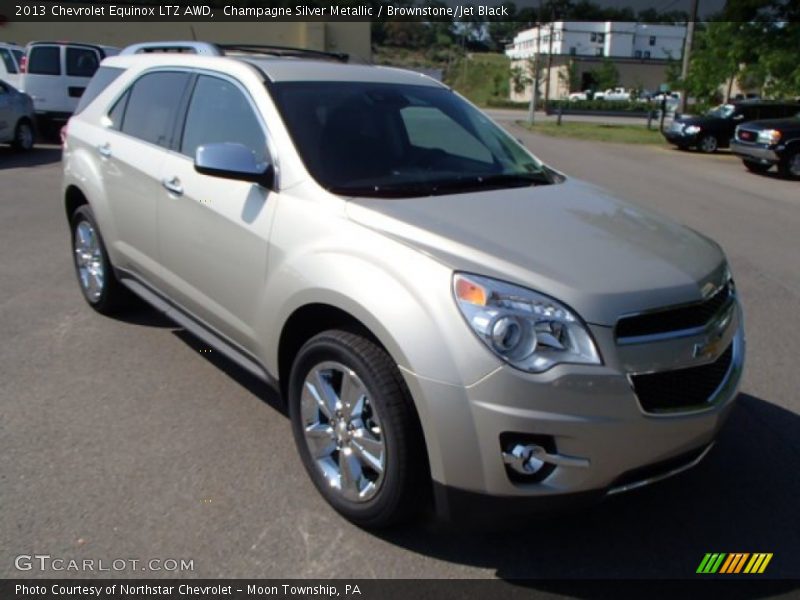 Champagne Silver Metallic / Brownstone/Jet Black 2013 Chevrolet Equinox LTZ AWD