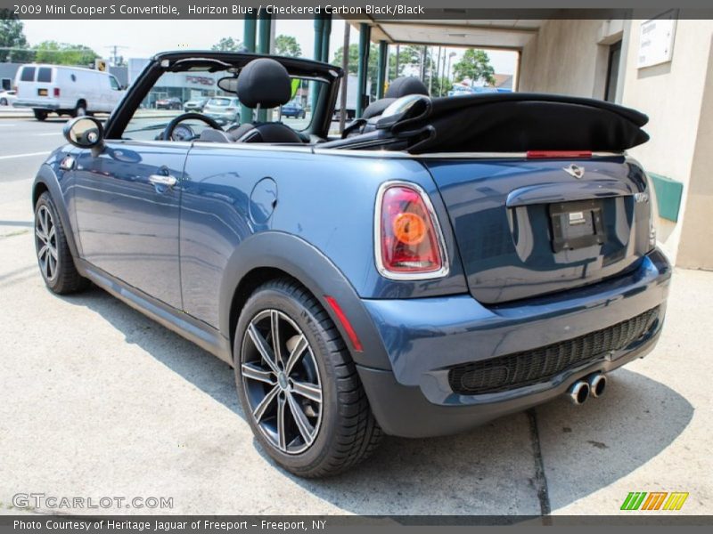 Horizon Blue / Checkered Carbon Black/Black 2009 Mini Cooper S Convertible