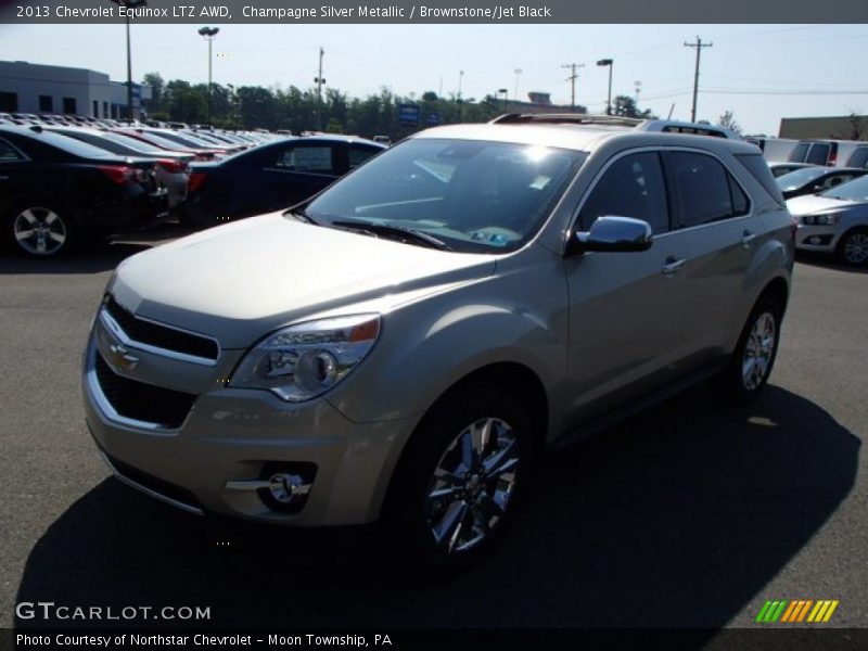 Champagne Silver Metallic / Brownstone/Jet Black 2013 Chevrolet Equinox LTZ AWD