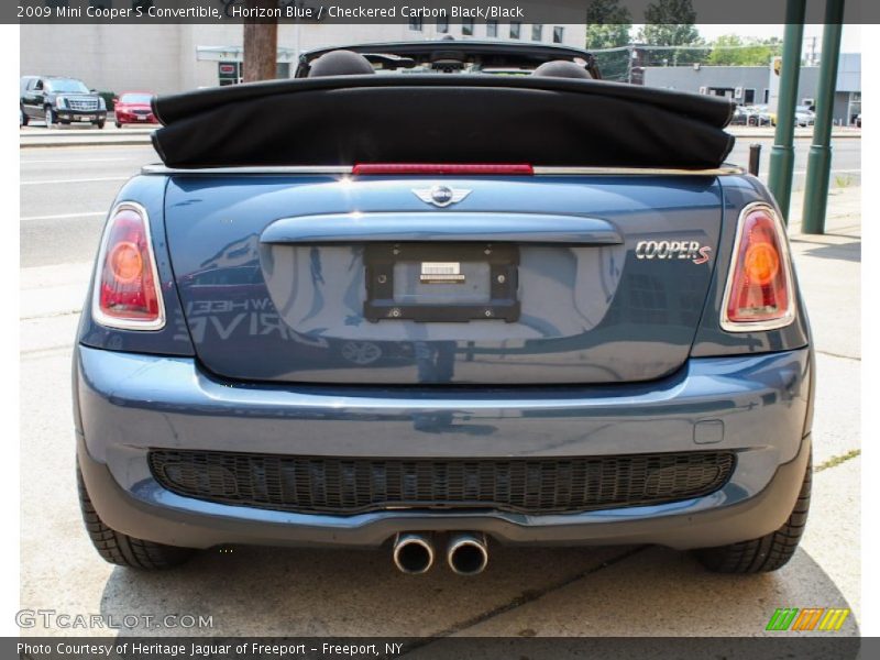 Horizon Blue / Checkered Carbon Black/Black 2009 Mini Cooper S Convertible