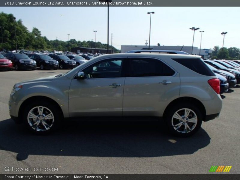 Champagne Silver Metallic / Brownstone/Jet Black 2013 Chevrolet Equinox LTZ AWD