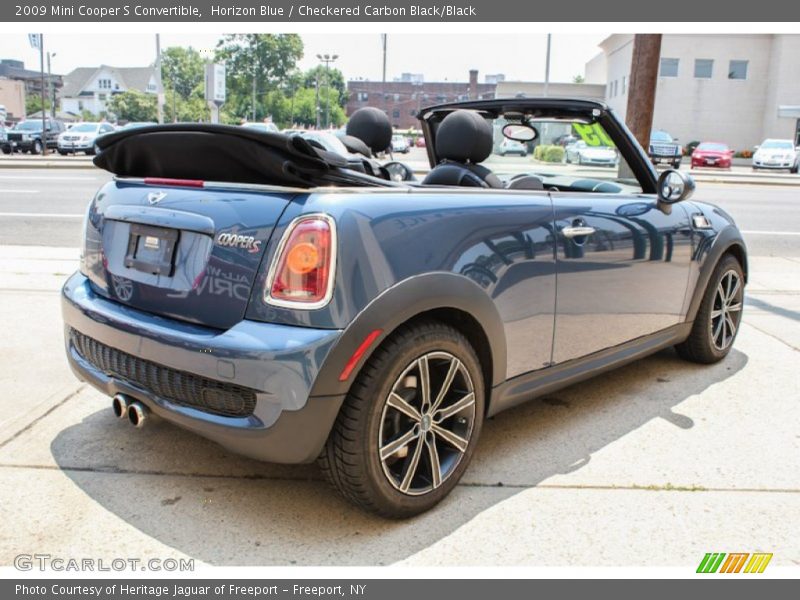 Horizon Blue / Checkered Carbon Black/Black 2009 Mini Cooper S Convertible