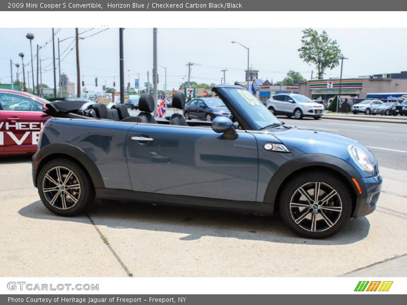 Horizon Blue / Checkered Carbon Black/Black 2009 Mini Cooper S Convertible