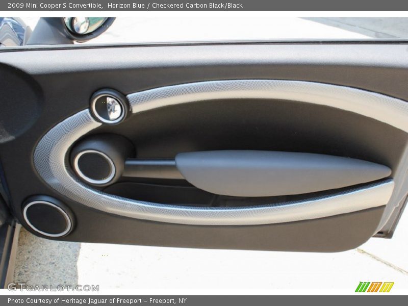 Horizon Blue / Checkered Carbon Black/Black 2009 Mini Cooper S Convertible