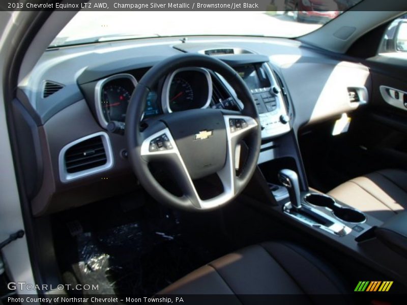 Champagne Silver Metallic / Brownstone/Jet Black 2013 Chevrolet Equinox LTZ AWD