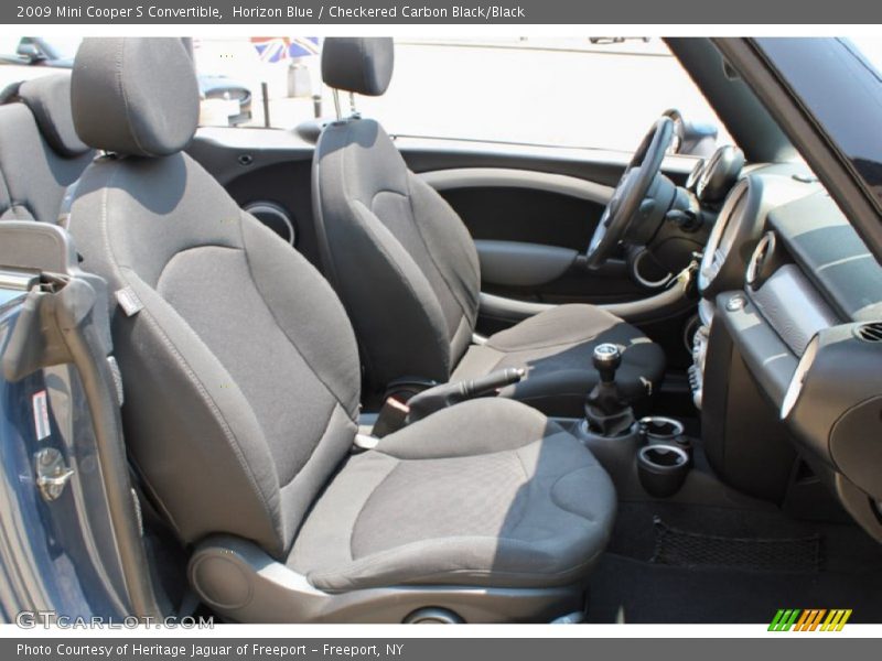 Horizon Blue / Checkered Carbon Black/Black 2009 Mini Cooper S Convertible