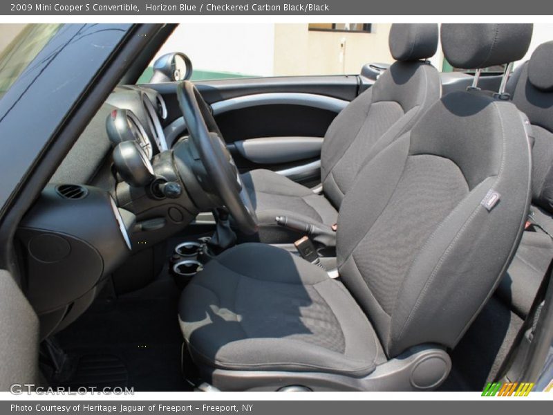 Horizon Blue / Checkered Carbon Black/Black 2009 Mini Cooper S Convertible