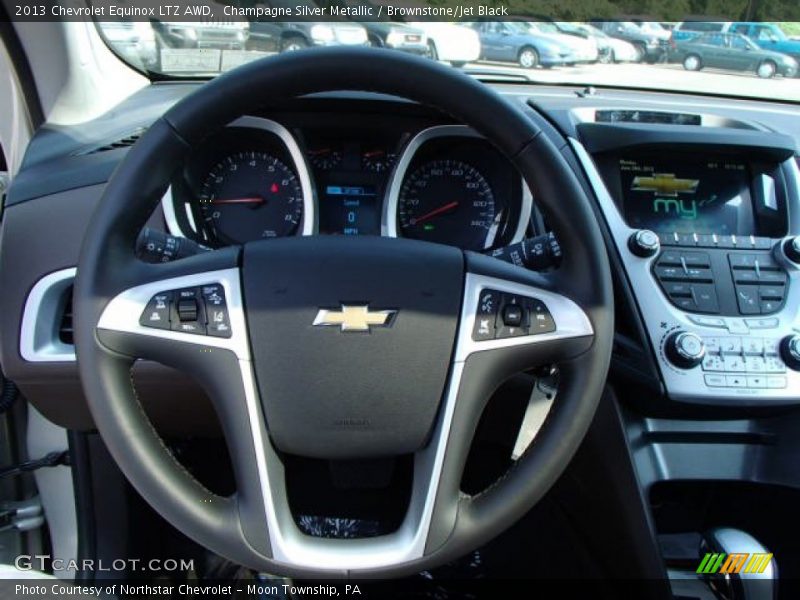 Champagne Silver Metallic / Brownstone/Jet Black 2013 Chevrolet Equinox LTZ AWD