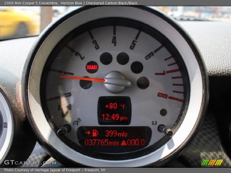 Horizon Blue / Checkered Carbon Black/Black 2009 Mini Cooper S Convertible