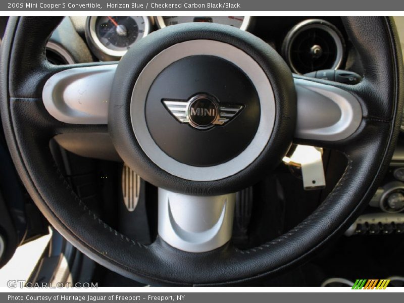 Horizon Blue / Checkered Carbon Black/Black 2009 Mini Cooper S Convertible