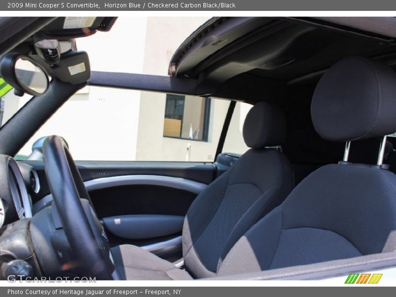 Horizon Blue / Checkered Carbon Black/Black 2009 Mini Cooper S Convertible