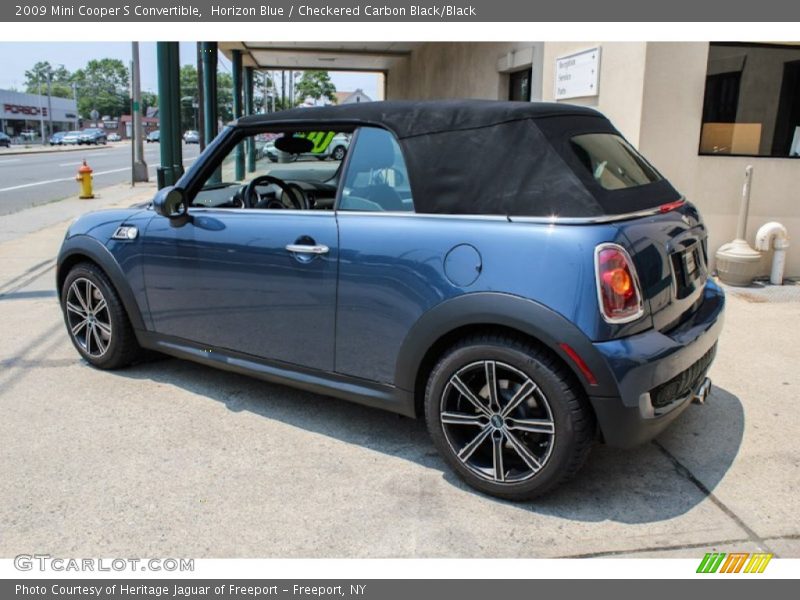 Horizon Blue / Checkered Carbon Black/Black 2009 Mini Cooper S Convertible