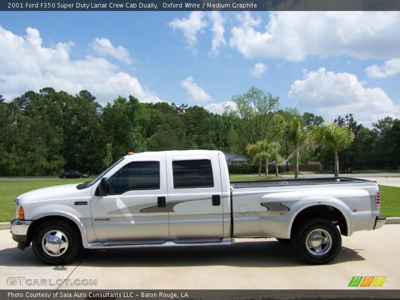 Oxford White / Medium Graphite 2001 Ford F350 Super Duty Lariat Crew Cab Dually