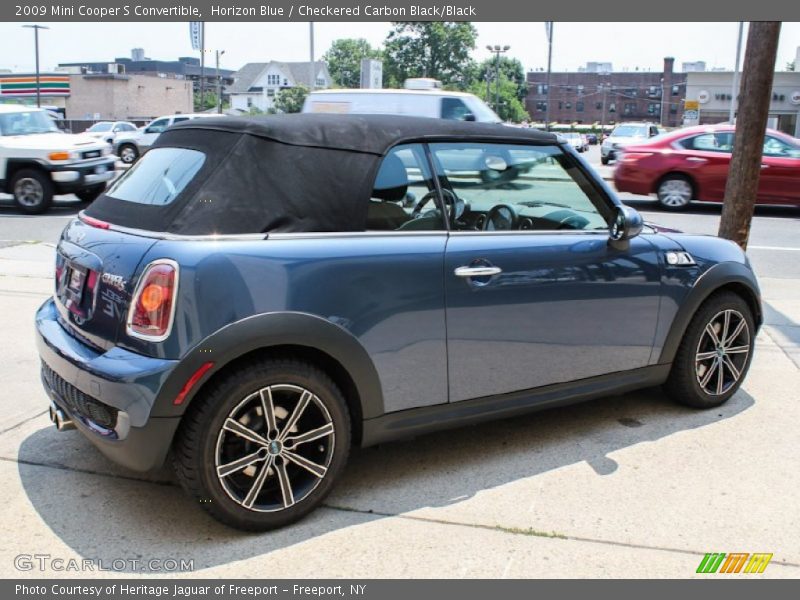 Horizon Blue / Checkered Carbon Black/Black 2009 Mini Cooper S Convertible
