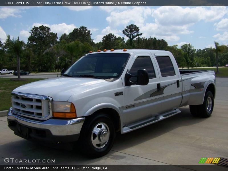 Oxford White / Medium Graphite 2001 Ford F350 Super Duty Lariat Crew Cab Dually