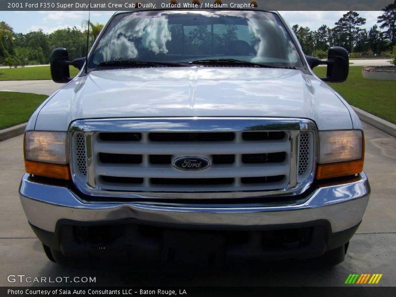 Oxford White / Medium Graphite 2001 Ford F350 Super Duty Lariat Crew Cab Dually
