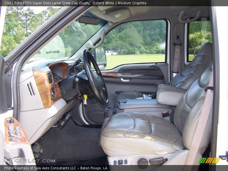 Oxford White / Medium Graphite 2001 Ford F350 Super Duty Lariat Crew Cab Dually