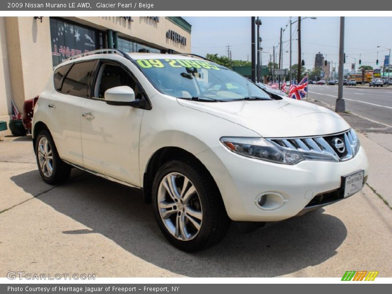 Glacier Pearl / Beige 2009 Nissan Murano LE AWD