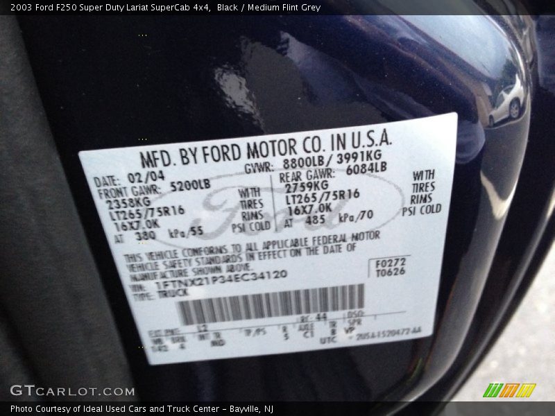 Black / Medium Flint Grey 2003 Ford F250 Super Duty Lariat SuperCab 4x4