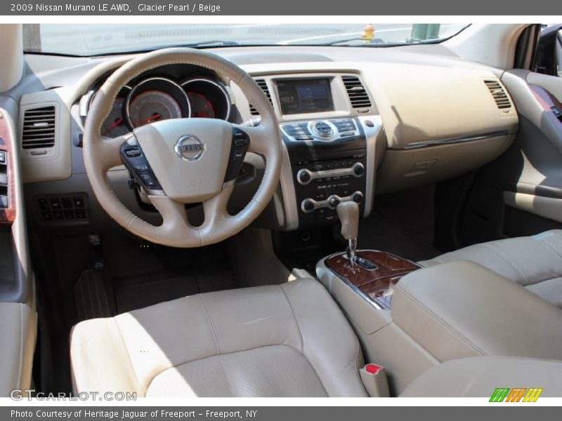 Glacier Pearl / Beige 2009 Nissan Murano LE AWD