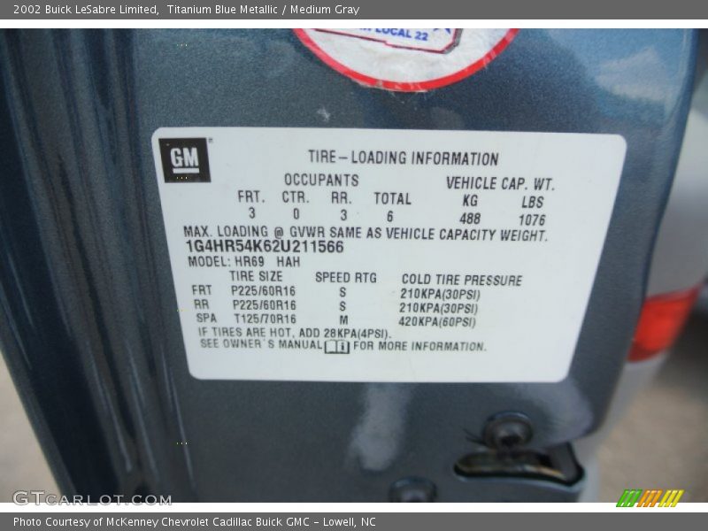 Titanium Blue Metallic / Medium Gray 2002 Buick LeSabre Limited