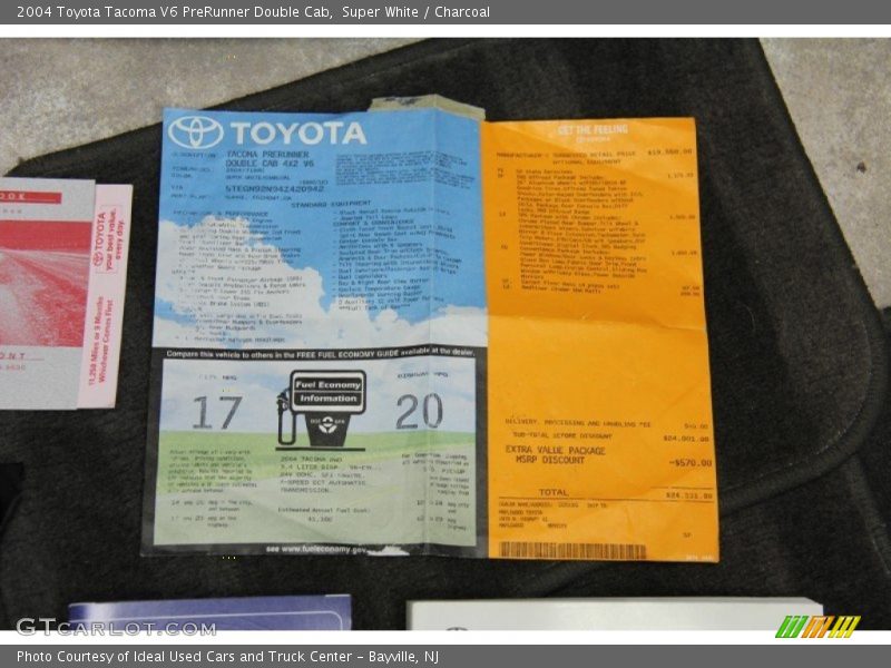 Super White / Charcoal 2004 Toyota Tacoma V6 PreRunner Double Cab