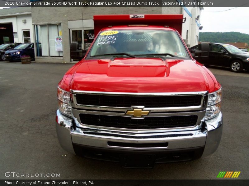 Victory Red / Dark Titanium 2010 Chevrolet Silverado 3500HD Work Truck Regular Cab 4x4 Chassis Dump Truck