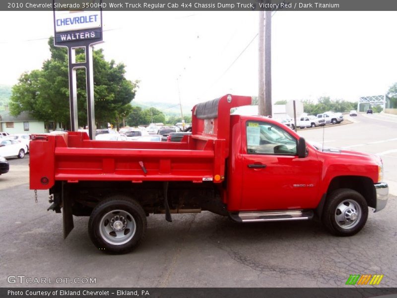 Victory Red / Dark Titanium 2010 Chevrolet Silverado 3500HD Work Truck Regular Cab 4x4 Chassis Dump Truck