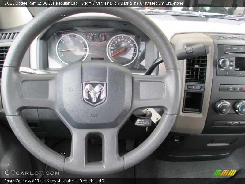 Bright Silver Metallic / Dark Slate Gray/Medium Graystone 2011 Dodge Ram 1500 SLT Regular Cab