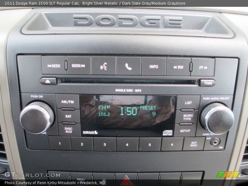 Bright Silver Metallic / Dark Slate Gray/Medium Graystone 2011 Dodge Ram 1500 SLT Regular Cab
