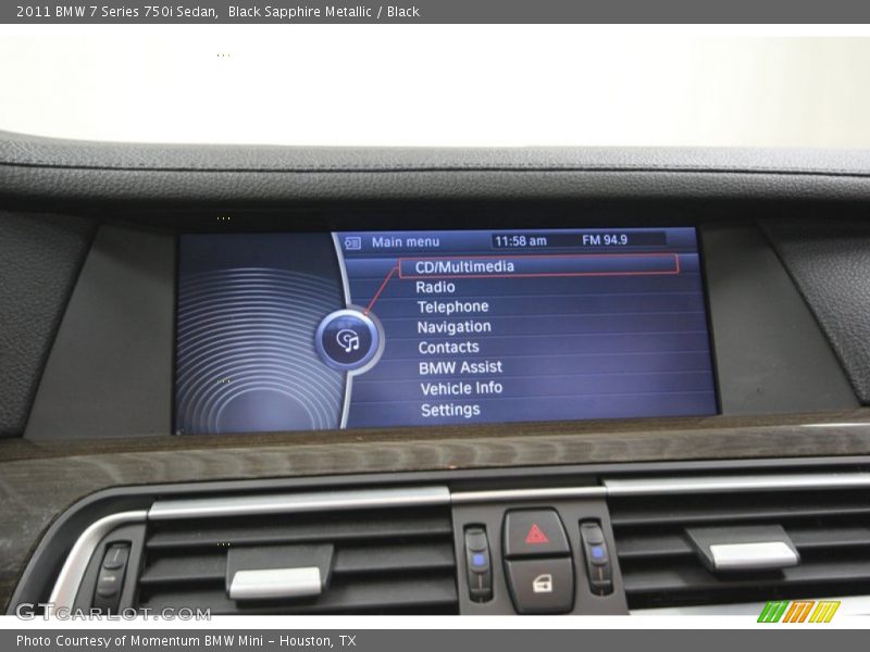 Black Sapphire Metallic / Black 2011 BMW 7 Series 750i Sedan